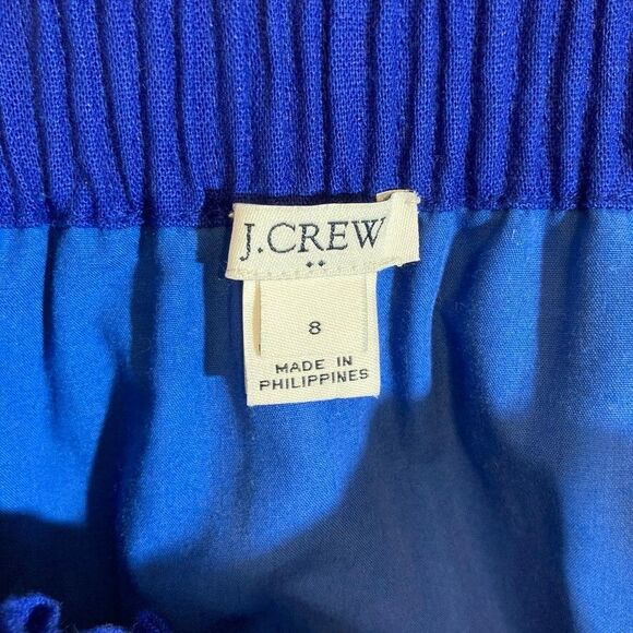 J Crew Skirt Sz 8 Cobalt Blue Linen Elastic Waist Pockets Lined Resort Wear - Picture 6 of 9